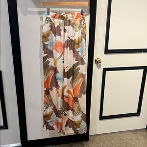 Abstract Print Wide-Leg Trousers - Multi